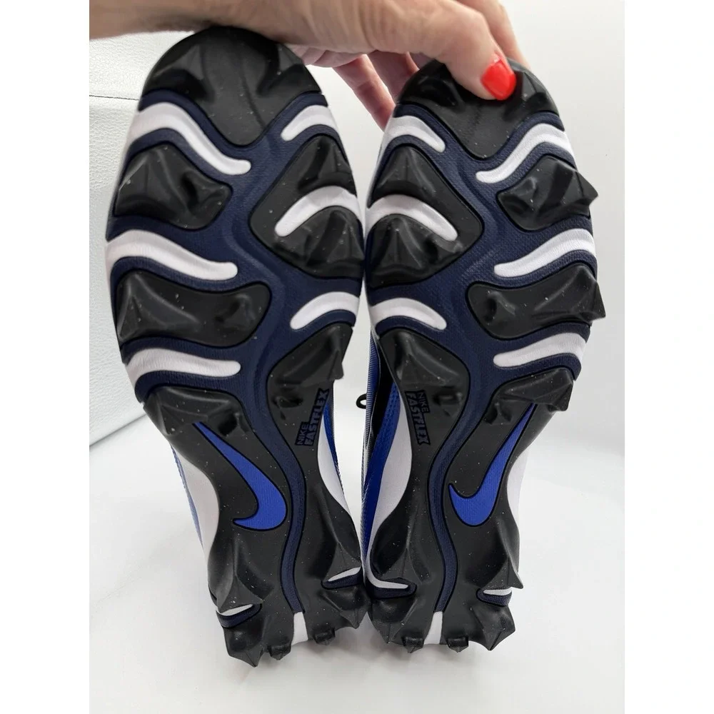 Nike Alpha Menace 4 Shark Football Cleats,Men's 11, Blue/Black/White,FN0028-400
